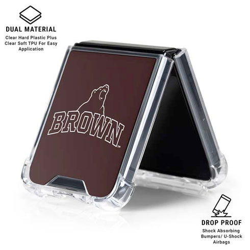 Brown University Outlined Galaxy Z Flip6 Clear Case