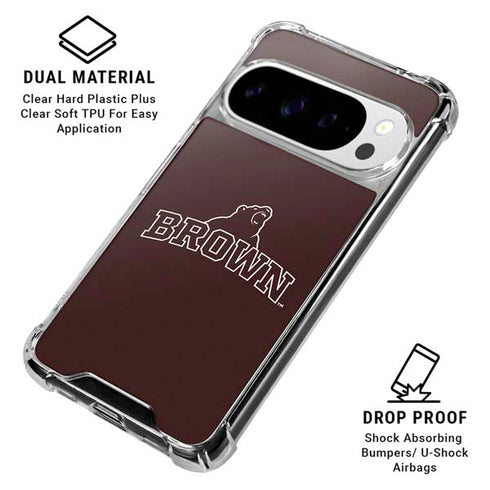 Brown University Outlined Google Pixel 10 Pro XL Clear Case