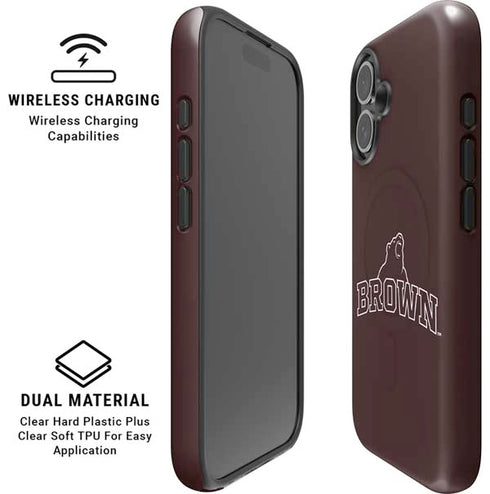 Brown University Outlined iPhone 16 Magsafe Impact Case