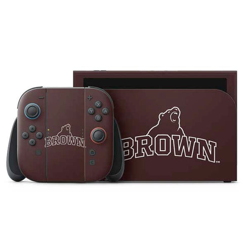 Brown University Outlined Nintendo Switch 2 (2025) with Joy-Con Skin