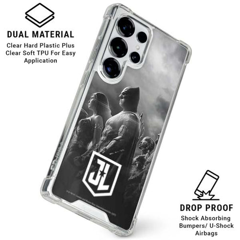 The Justice League (2017) Profile Characters Poster Galaxy S25 Ultra Clear Case