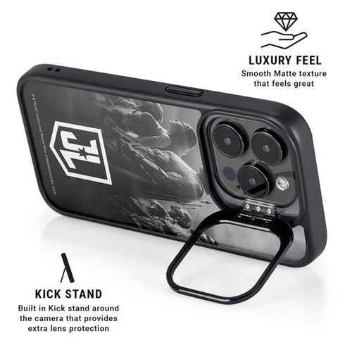 The Justice League (2017) Profile Characters Poster iPhone 14 Pro Kickstand Case