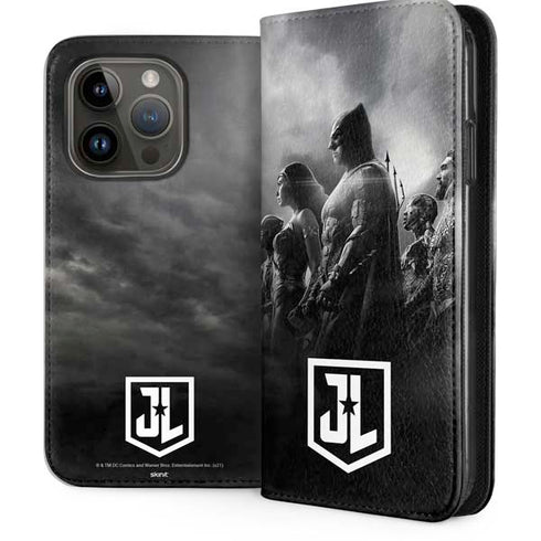 The Justice League (2017) Profile Characters Poster iPhone 15 Pro Folio Case