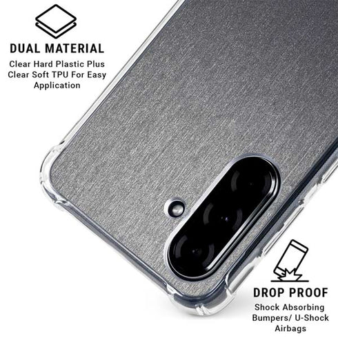 Brushed Steel Texture Galaxy A36 5G Clear Case