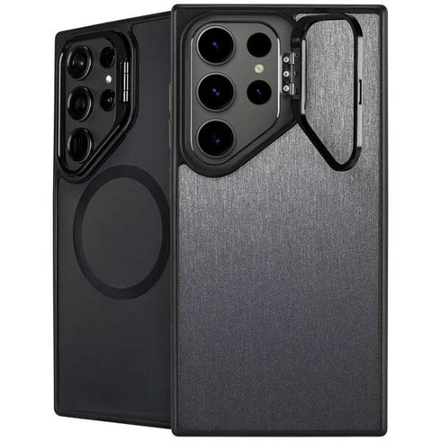 Brushed Steel Texture Galaxy S24 Ultra Kickstand Case