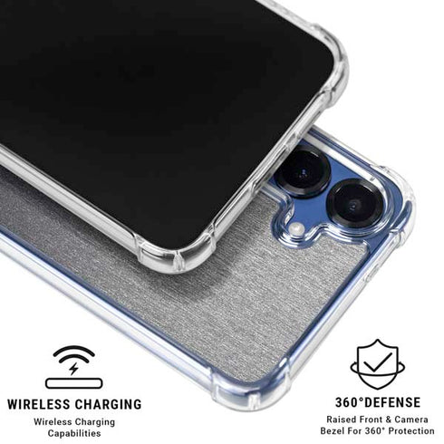 Brushed Steel Texture Galaxy S25 Clear Case