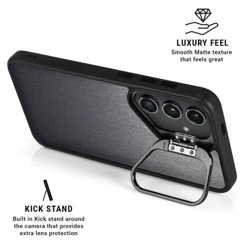 Brushed Steel Texture Galaxy S25 FE Kickstand Case