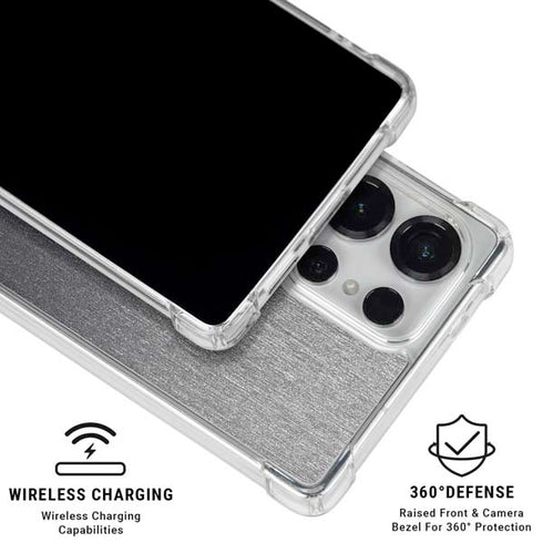 Brushed Steel Texture Galaxy S25 Ultra Clear Case