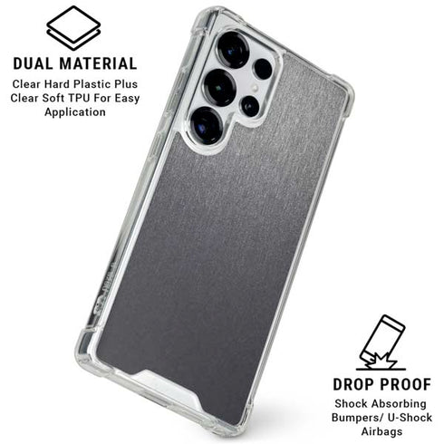 Brushed Steel Texture Galaxy S25 Ultra Clear Case