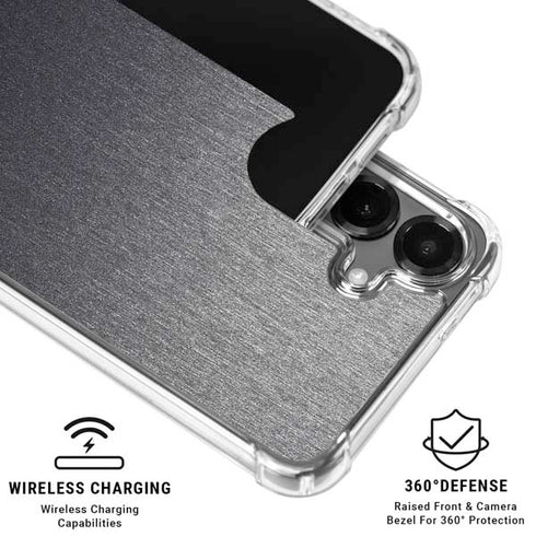 Brushed Steel Texture Galaxy S26 Clear Case