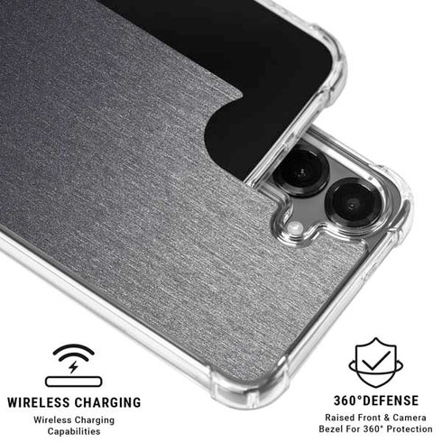 Brushed Steel Texture Galaxy S26 Plus Clear Case