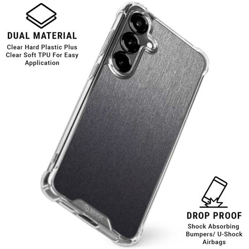 Brushed Steel Texture Galaxy S26 Plus Clear Case