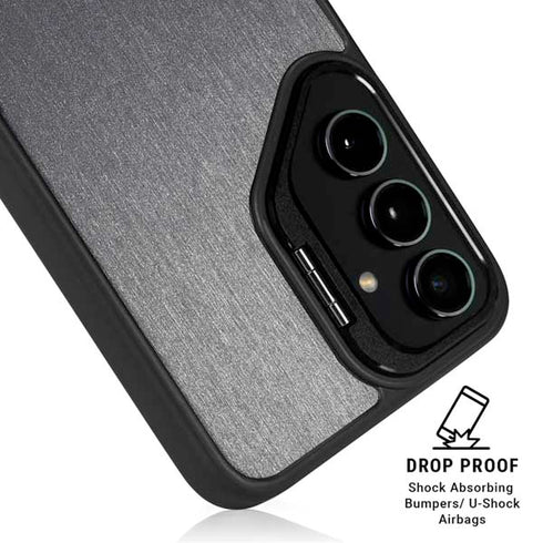 Brushed Steel Texture Galaxy S26 Plus Kickstand Case