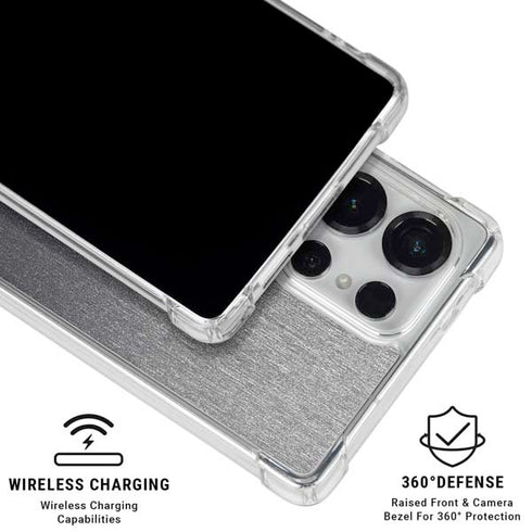 Brushed Steel Texture Galaxy S26 Ultra Clear Case
