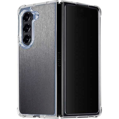 Specialty Vinyl Brushed Steel Texture Galaxy Z Fold5 5G Clear Case