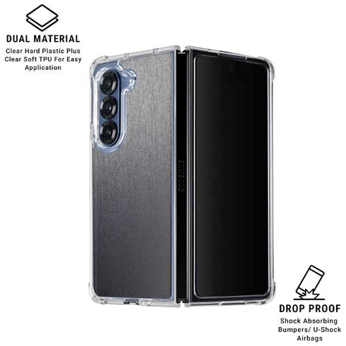 Brushed Steel Texture Galaxy Z Fold7 Clear Case