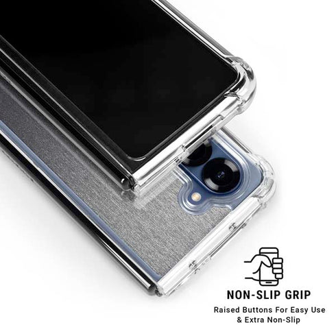 Brushed Steel Texture Galaxy Z Fold7 Clear Case