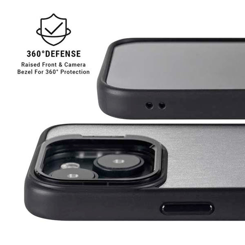 Brushed Steel Texture iPhone 14 Plus Kickstand Case