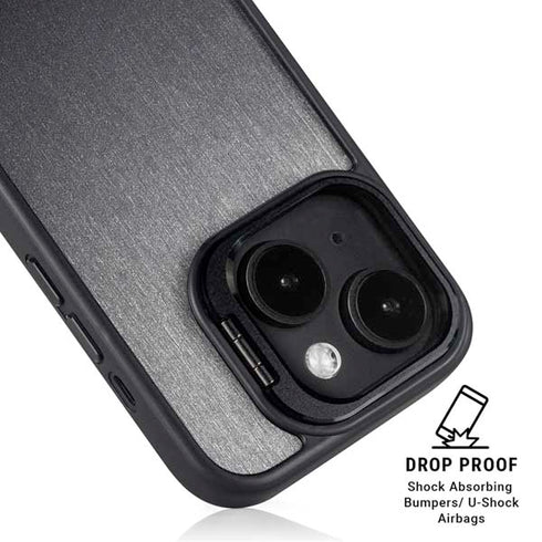 Brushed Steel Texture iPhone 14 Plus Kickstand Case