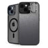 Brushed Steel Texture iPhone 15 Plus Kickstand Case
