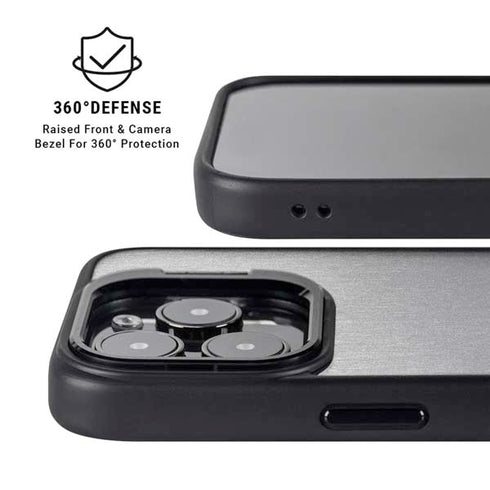 Brushed Steel Texture iPhone 15 Pro Max Kickstand Case