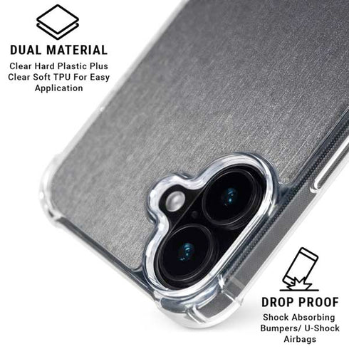 Brushed Steel Texture iPhone 16 Clear Case