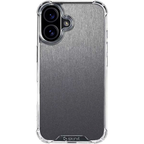 Brushed Steel Texture iPhone 16 Plus Clear Case