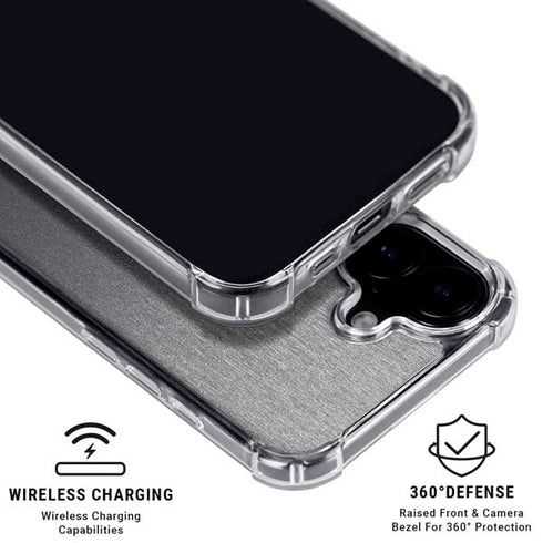 Brushed Steel Texture iPhone 16 Plus Clear Case