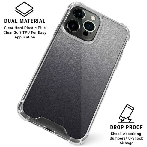 Brushed Steel Texture iPhone 16 Pro Max Clear Case