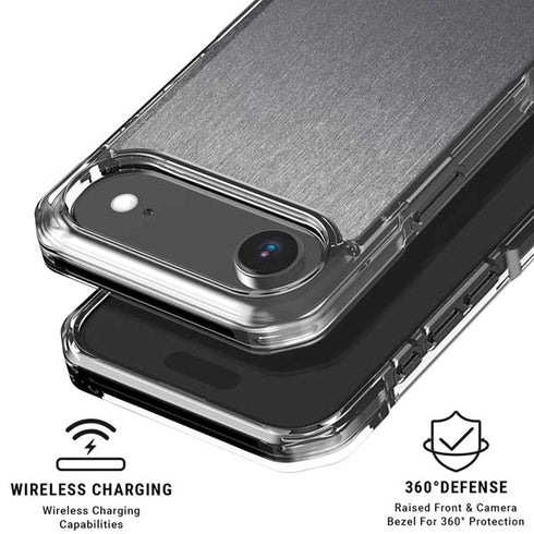 Brushed Steel Texture iPhone 17 Air Clear Case