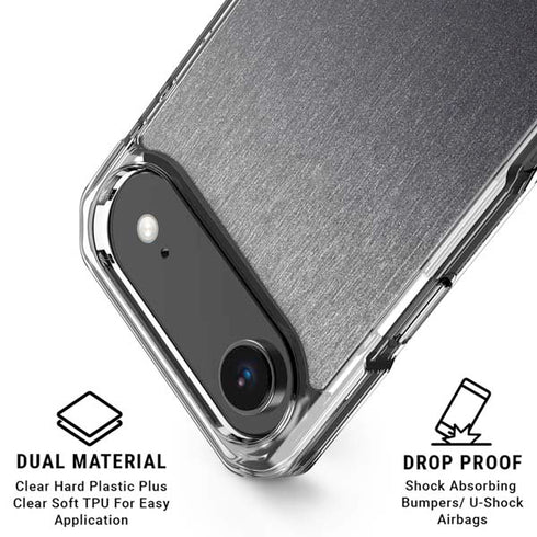 Brushed Steel Texture iPhone 17 Air Clear Case