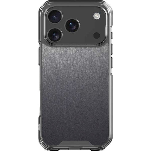 Brushed Steel Texture iPhone 17 Pro Clear Case