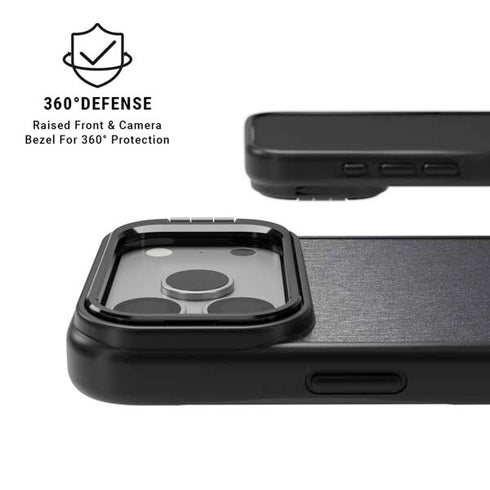 Brushed Steel Texture iPhone 17 Pro Kickstand Case