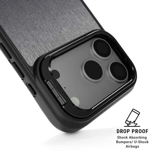 Brushed Steel Texture iPhone 17 Pro Kickstand Case