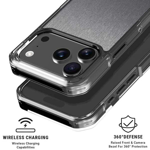 Brushed Steel Texture iPhone 18 Pro Clear Case