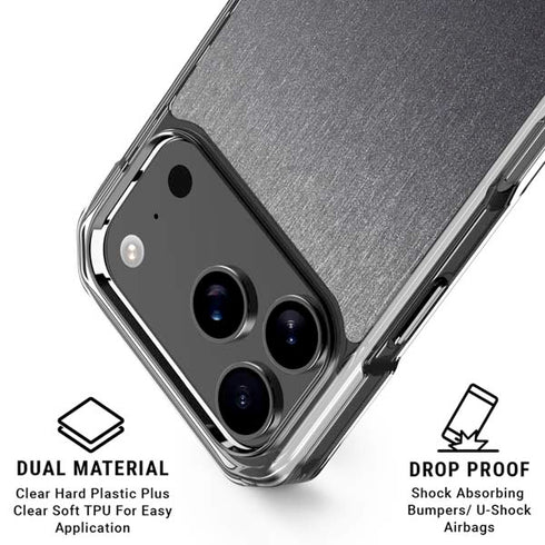 Brushed Steel Texture iPhone 18 Pro Clear Case