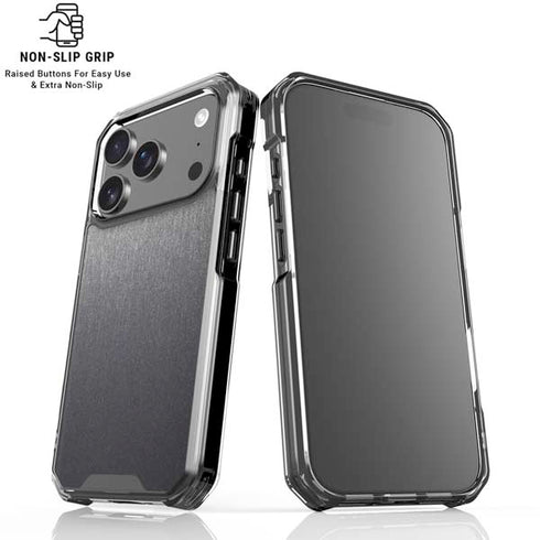 Brushed Steel Texture iPhone 18 Pro Clear Case