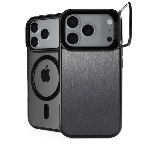 Brushed Steel Texture iPhone 18 Pro Kickstand Case