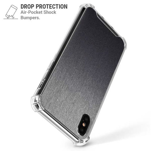 Brushed Steel Texture iPhone X/XS Clear Case