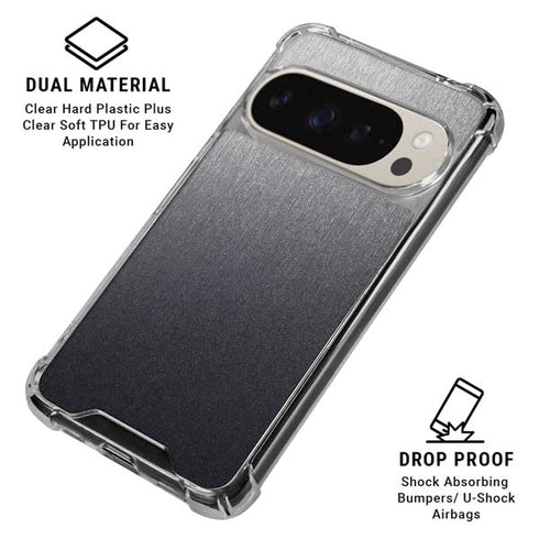 Brushed Steel Texture Pixel 9/9 Pro Clear Case