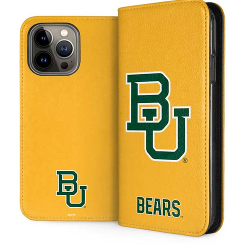 Baylor University BU Yellow iPhone 15 Pro Max Folio Case