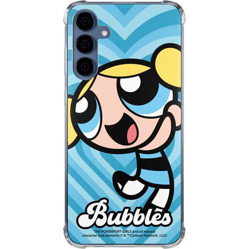 Cartoon Network Powerpuff Girls Bubbles Blue Hearts Galaxy A35 5G Clear Case
