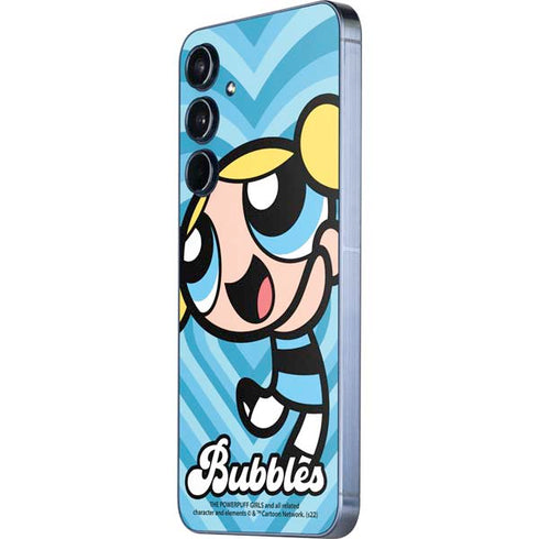 Cartoon Network Powerpuff Girls Bubbles Blue Hearts Galaxy A35 5G Skin