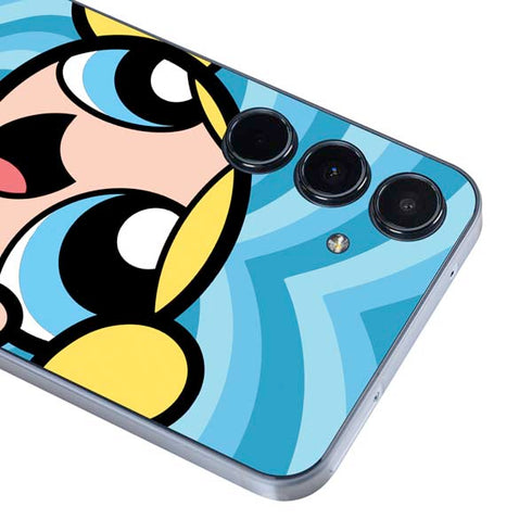 Cartoon Network Powerpuff Girls Bubbles Blue Hearts Galaxy A35 5G Skin