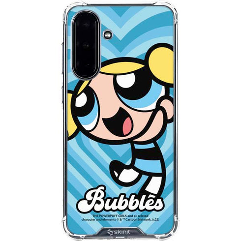 Cartoon Network Powerpuff Girls Bubbles Blue Hearts Galaxy A36 5G Clear Case