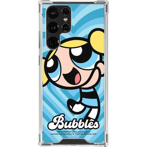 Cartoon Network Powerpuff Girls Bubbles Blue Hearts Galaxy S23 Ultra Clear Case