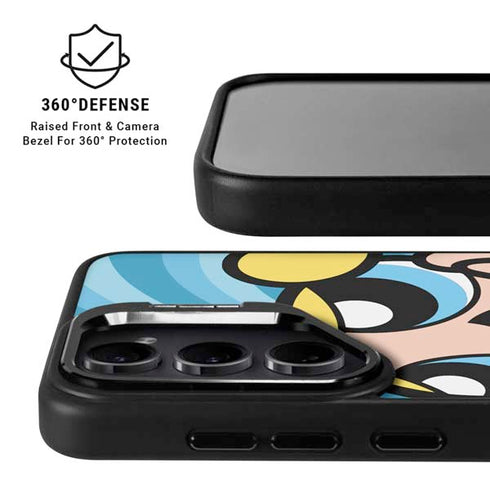 Cartoon Network Powerpuff Girls Bubbles Blue Hearts Galaxy S25 Kickstand Case