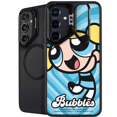 Cartoon Network Powerpuff Girls Bubbles Blue Hearts Galaxy S25 Plus Kickstand Case