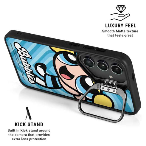 Cartoon Network Powerpuff Girls Bubbles Blue Hearts Galaxy S25 Plus Kickstand Case