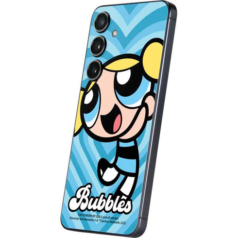 Cartoon Network Powerpuff Girls Bubbles Blue Hearts Galaxy S25 Plus Skin